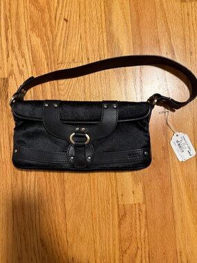 Tod's Black Shoulder Bag with Silver-Tone Hardware